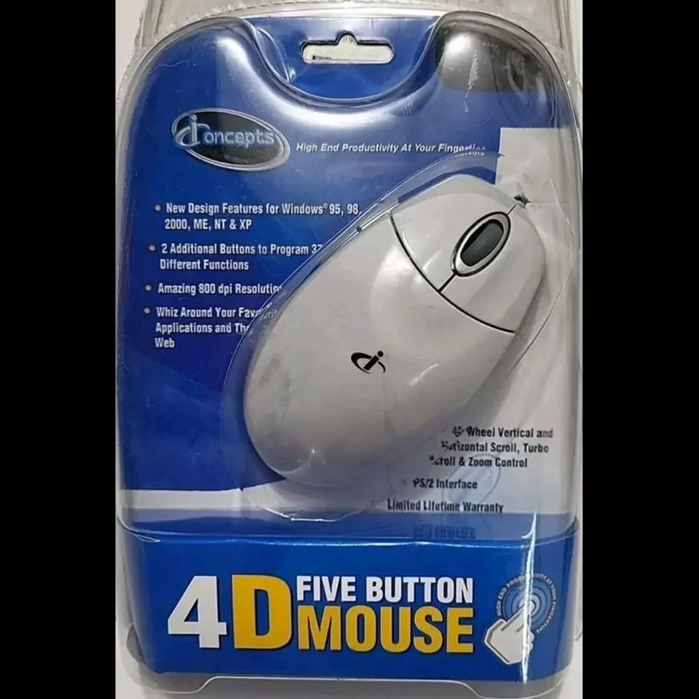 iConcepts: 4D, Five Button, Wheel Scroll Mouse (PS/2 Windows 95/98/2000/ME/NT/XP